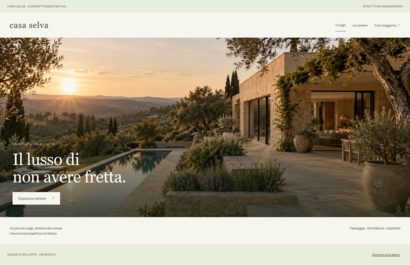 Interfaccia del concept dimostrativo Casa Selva
